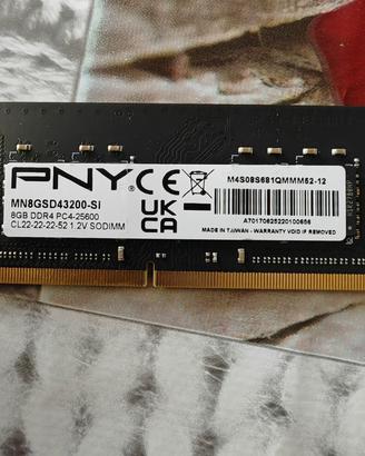 RAM PNY 8GB DDR4 3200MHz SO-DIMM Notebook 
