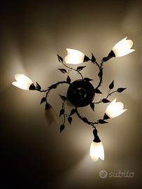 Lampadario col. bronzo con 6 luci 