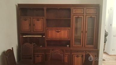 parete attrezzata in legno anni 60