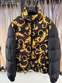 Piumino versace double face nero