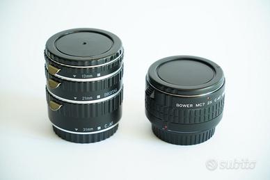 Duplicatore e tubi di prolunga per Canon EF