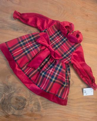 Vestito Natale 12 mesi bimba cotone Made in Italy