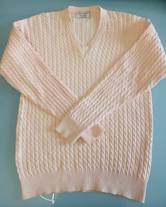 Pullover scollo a V, color salmone