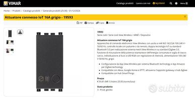 Vimar Attuatore connesso 19593 Arké - 5 pezzi