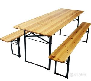 Tavolo e Panche Birreria 220x80 cm per sagre