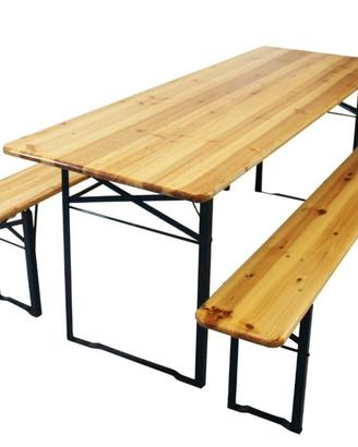 Tavolo e Panche Birreria 220x80 cm per sagre