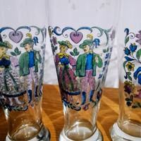 6 bicchieri vintage come nuovi dipinti a mano 