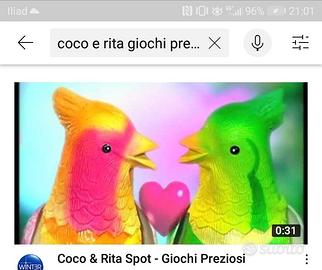 Pappagalli innamorati: Coco e Rita giochi preziosi
