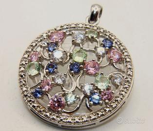 Splendido pendente argento pietre CZ