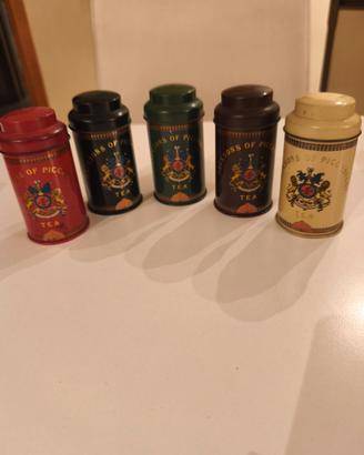 Set 5 barattoli vintage Jacksons of Piccadilly Tea