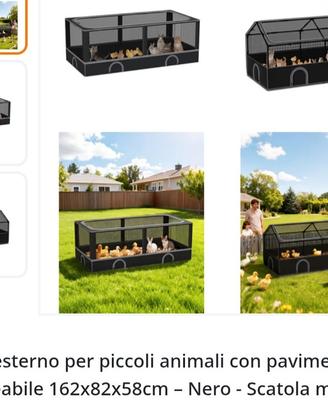 recinto pieghevole per piccoli animali 162x82x58 N
