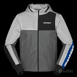 GIACCA SPIDI HOODIE NET ESTIVA GRIGIO/BLU