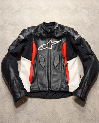 Alpinestars Giacca moto pelle faster leather, 48