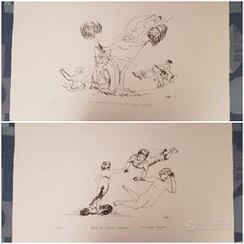 Lotto 2 Litografie Mimmo Germaná