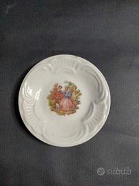 Capodimonte piattino tondo in ceramica dipinto