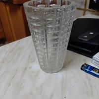 Vintage vaso cristallo intagliato art decò 16 cm