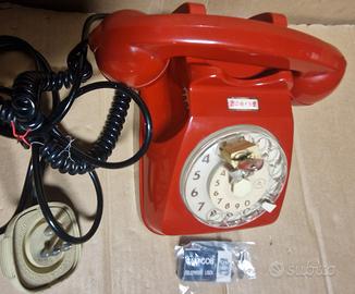 Vintage telefono a disco rosso Sip 