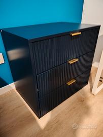 Set 2 Comodini Design Minimalista Blu Scuro 