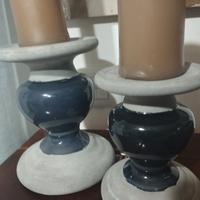 porta candele ceramica effetto cemento 