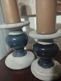 porta candele ceramica effetto cemento 