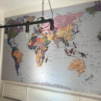 Mappa del mondo mintata su pannelli  plexiglass