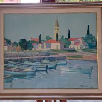 Quadro "Porto d'Istria" (Novigrad) pittore Sagadin