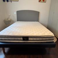 Letto piazza e mezzo con rete a doghe materasso