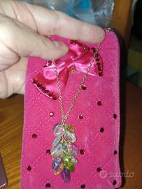 collana arg.925 gemme miste naturali + astuccio 