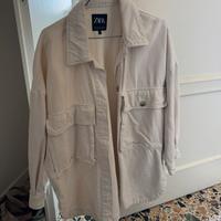 Giacca Zara overshirt denim beige taglia M/L