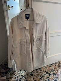 Giacca Zara overshirt denim beige taglia M/L