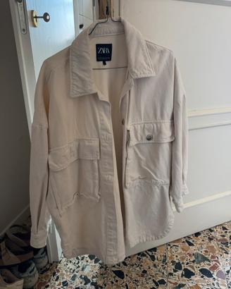 Giacca Zara overshirt denim beige taglia M/L