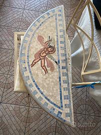 Consolle iMosaico artistico in marmo, tessere 3mm