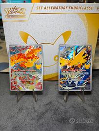 Moltres e Zapdos Full Art pokemon 30 anniversario