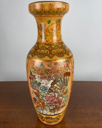 Vaso in ceramica vintage giapponese stile Satsuma