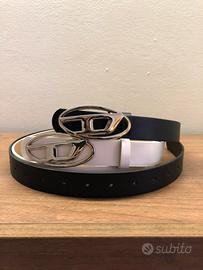 Coppia di 2 cinture Diesel nera e bianca