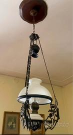 Lampadario ad olio vintage
