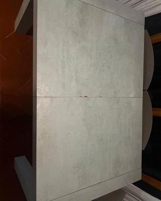 Tavolo da pranzo laminato effetto cemento allungab