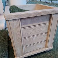 vaso in cemento finto legno