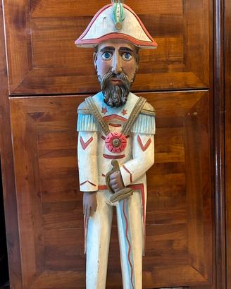 Statua Carabinieri in legno intagliato.