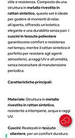 set tavolo e poltroncine da esterno