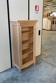 Mobile dispensa libreria vetrina in legno grezzo