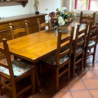 tavolo e 6 sedie stile rustico