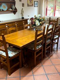 tavolo e 6 sedie stile rustico