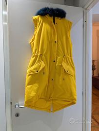 Gilet giallo con interno in pelliccia