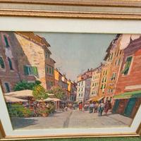 Quadro olio su tela Sciarafani Paolo 1991 Vernazza