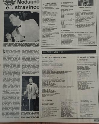 pagina storica Sanremo 1957