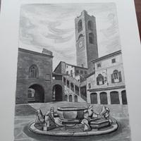 Tre stampe di Bergamo. Autore Bonamici.