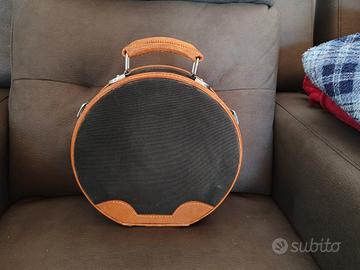 Beauty da viaggio Rotondo nero e color cuoio 