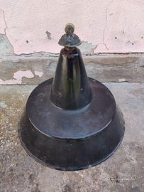 lampada industriale anni 50 smaltata sospensione