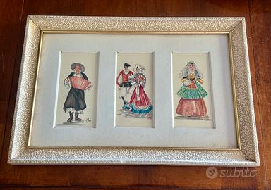 Quadro ceramica Lety Loy costumi sardi anni ‘50